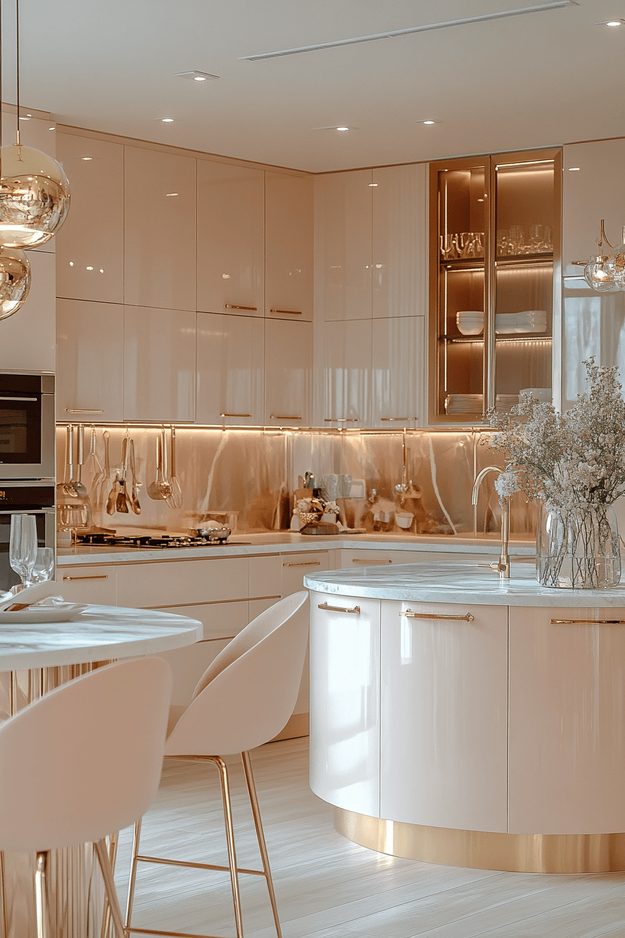 24 blush gold kitchen
