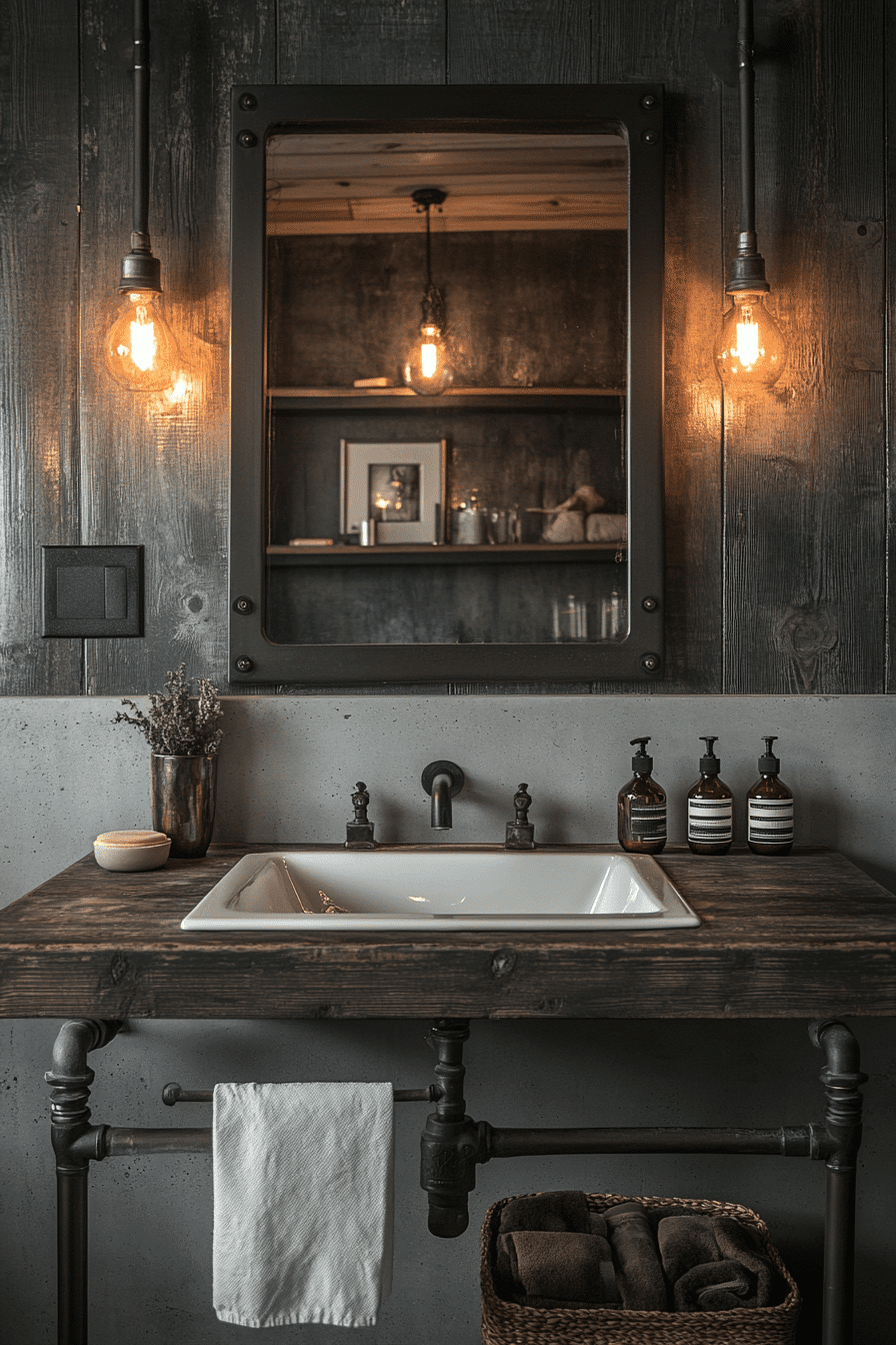 24 industrial grey bath style