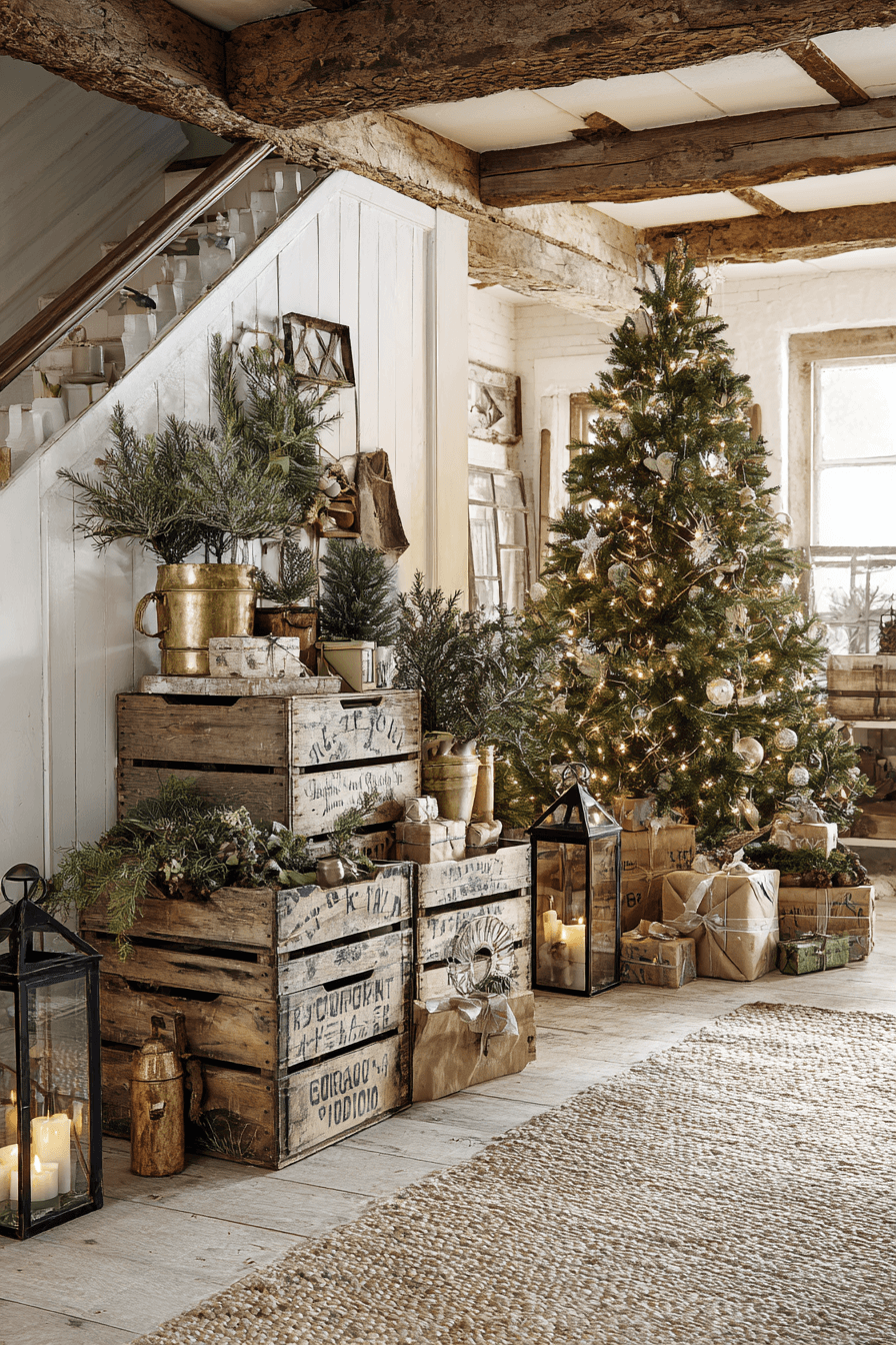 24 weathered wooden display crates