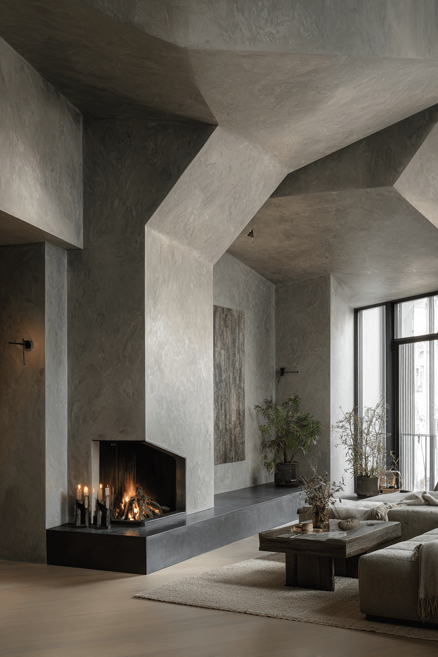25 sculpted microcement living