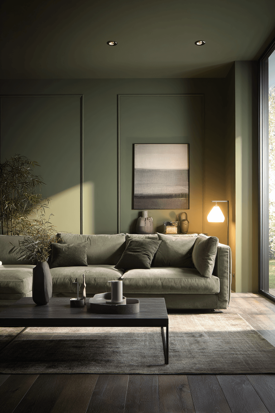 26 modern urban olive living room