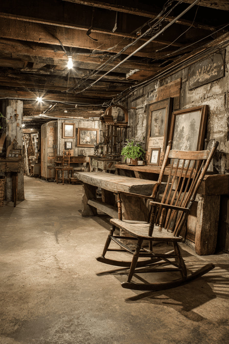 26 rustic basement living space