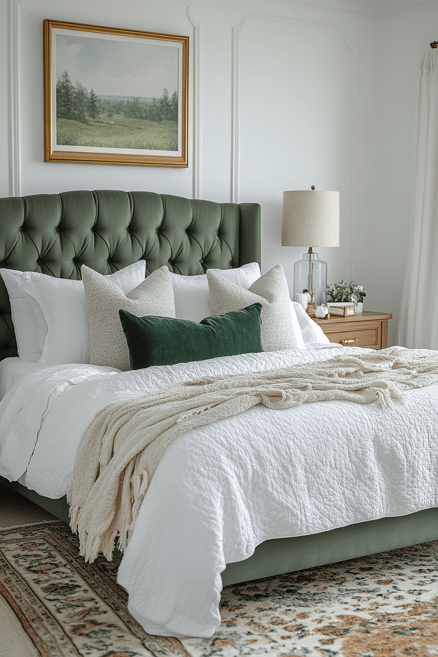 26 upholstered green statement