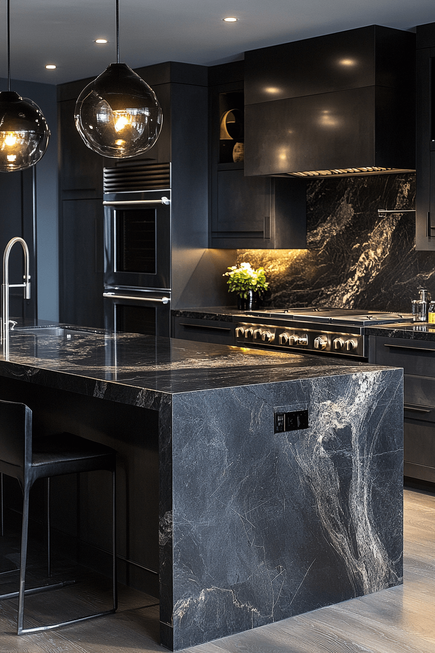 27 dramatic dark grey kitchen mood