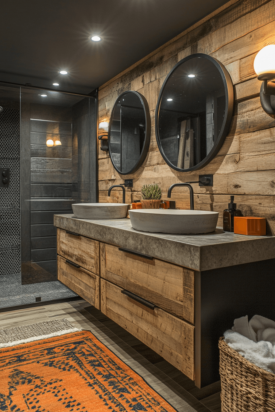 27 mixed material statement vanity