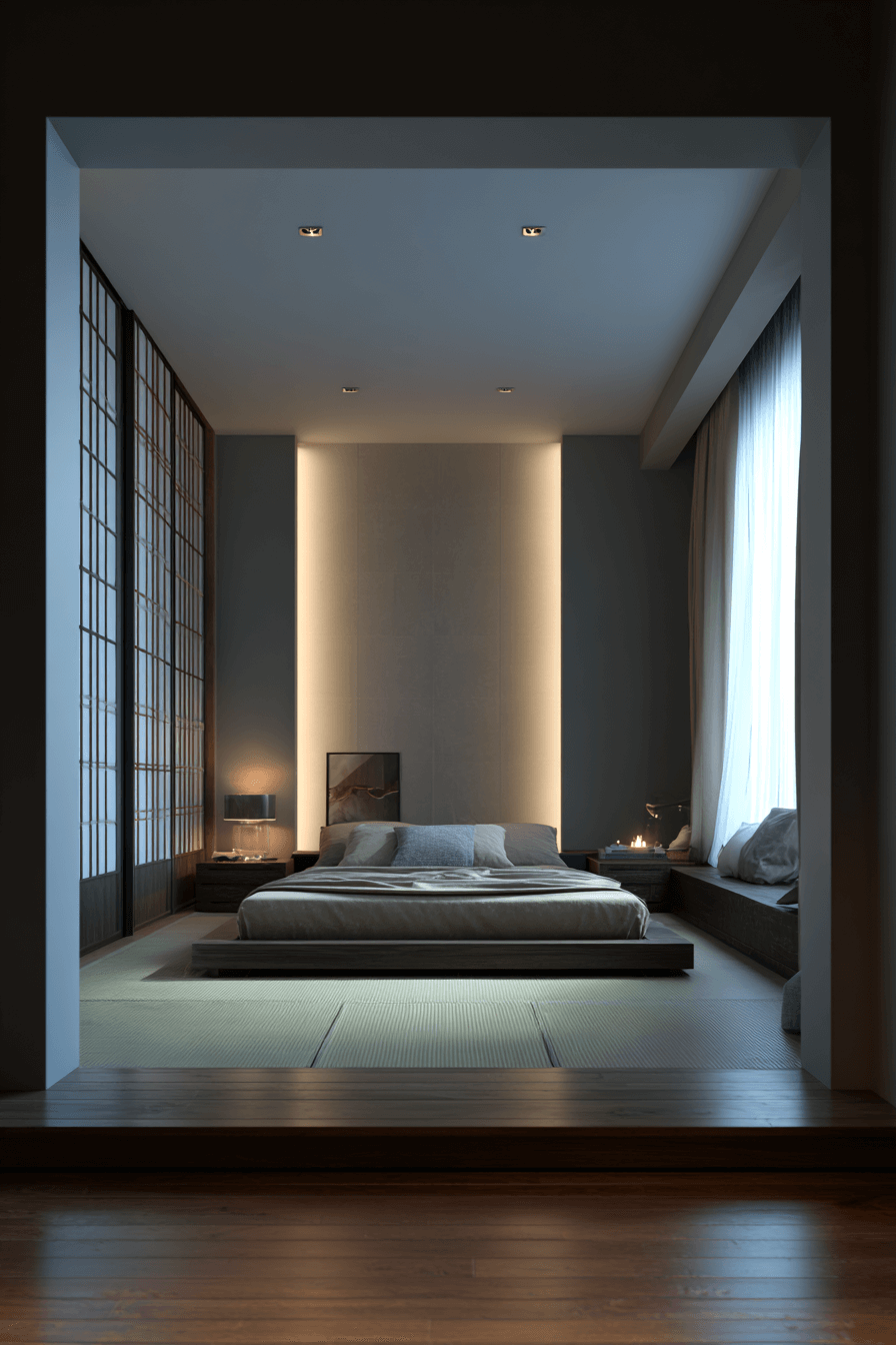 27 serene low bed bedroom style