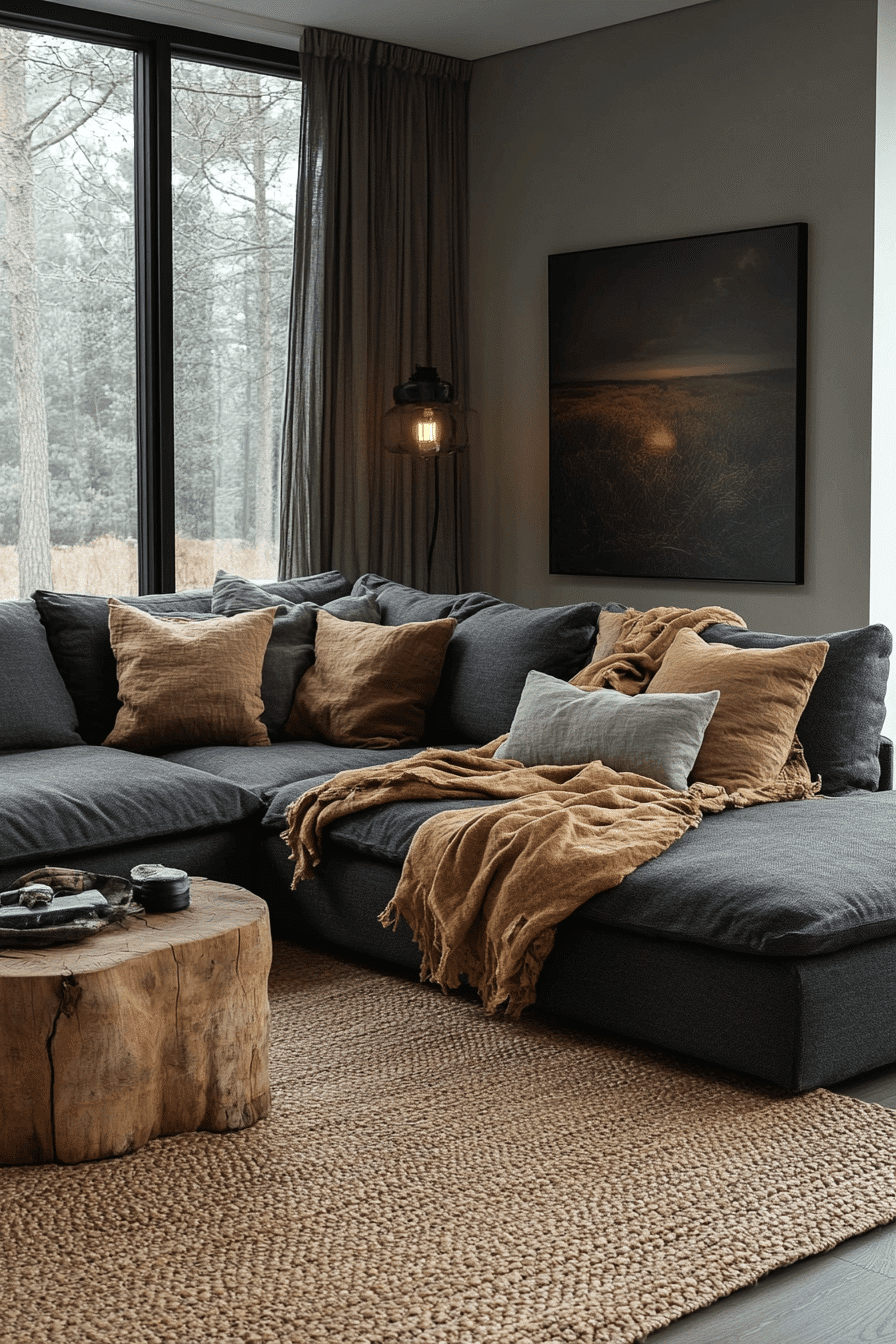3 contemporary dark grey living room style