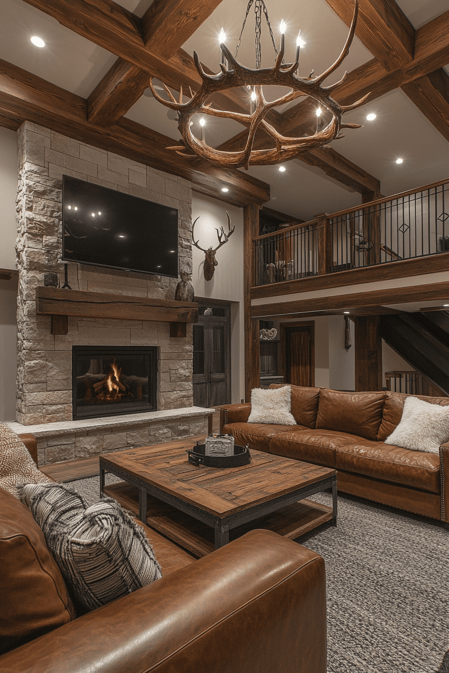 3 earthy rustic basement living