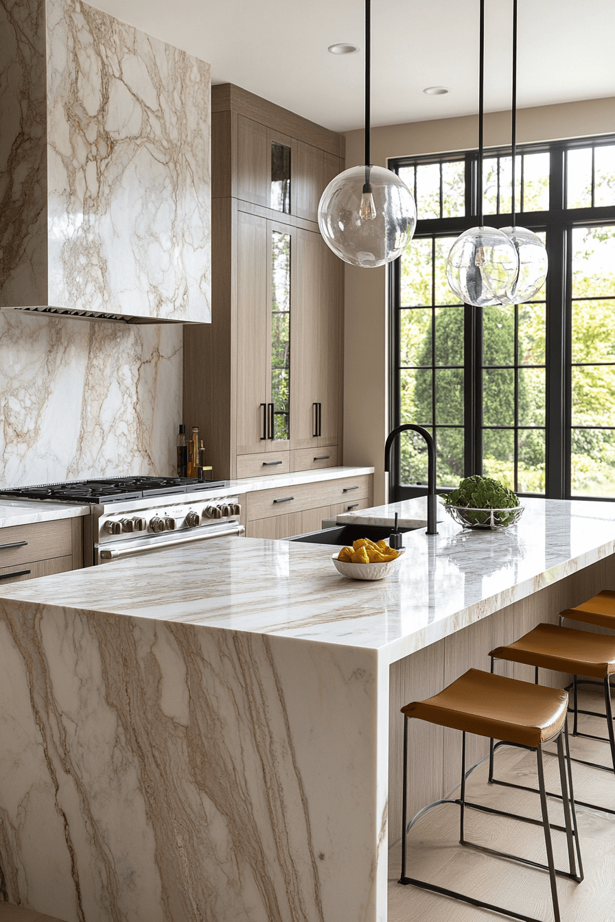 3 grand scale stone kitchens