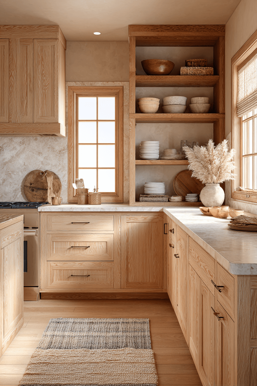 3 light wood cozy kitchen