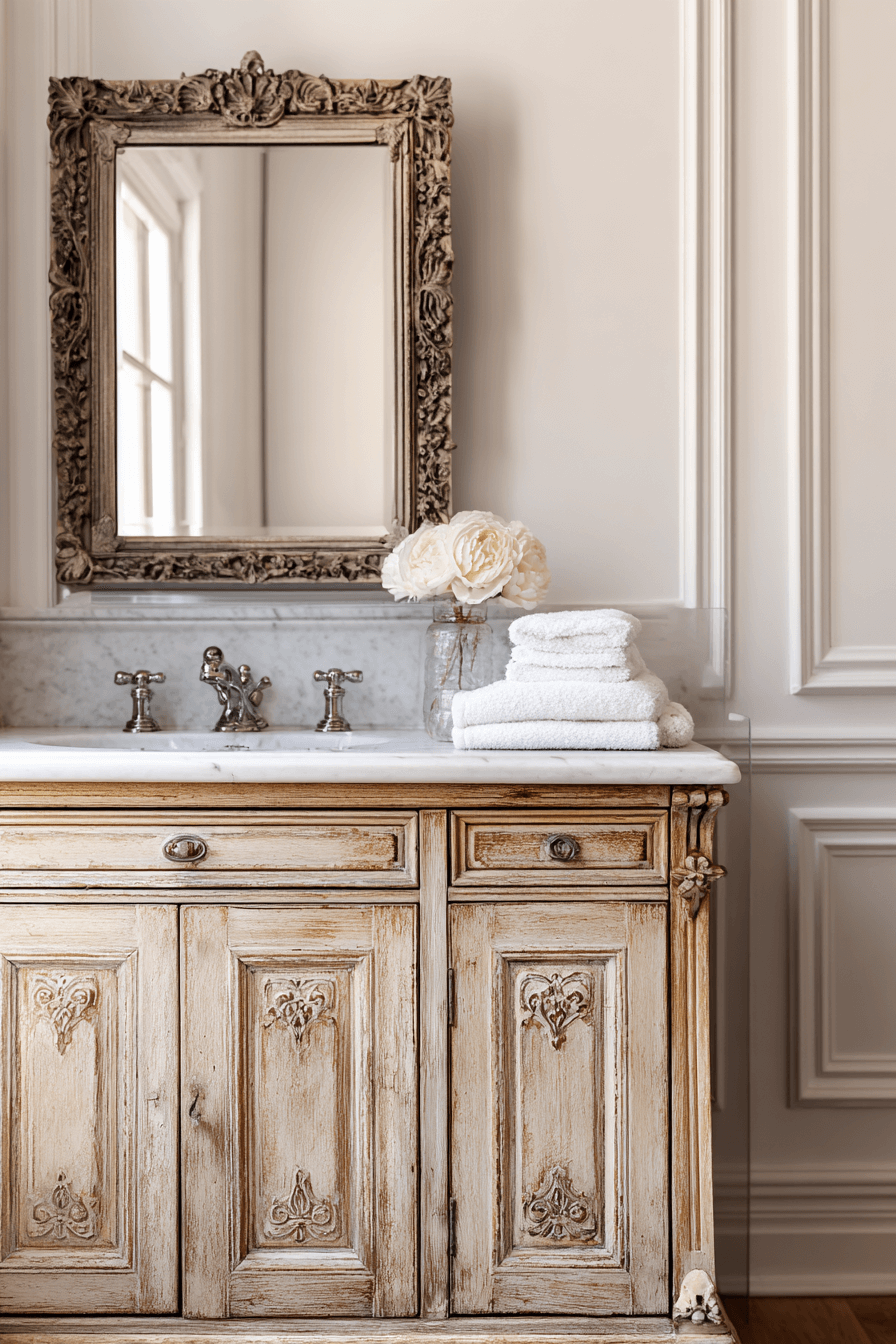 5 farmhouse vanity with patina