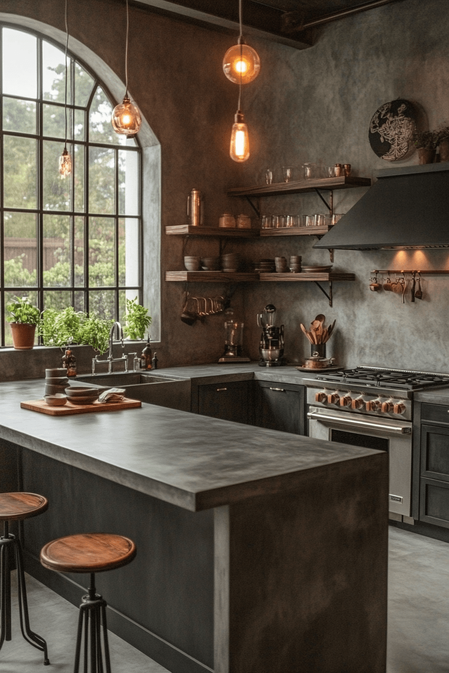 5 loft style grey kitchen
