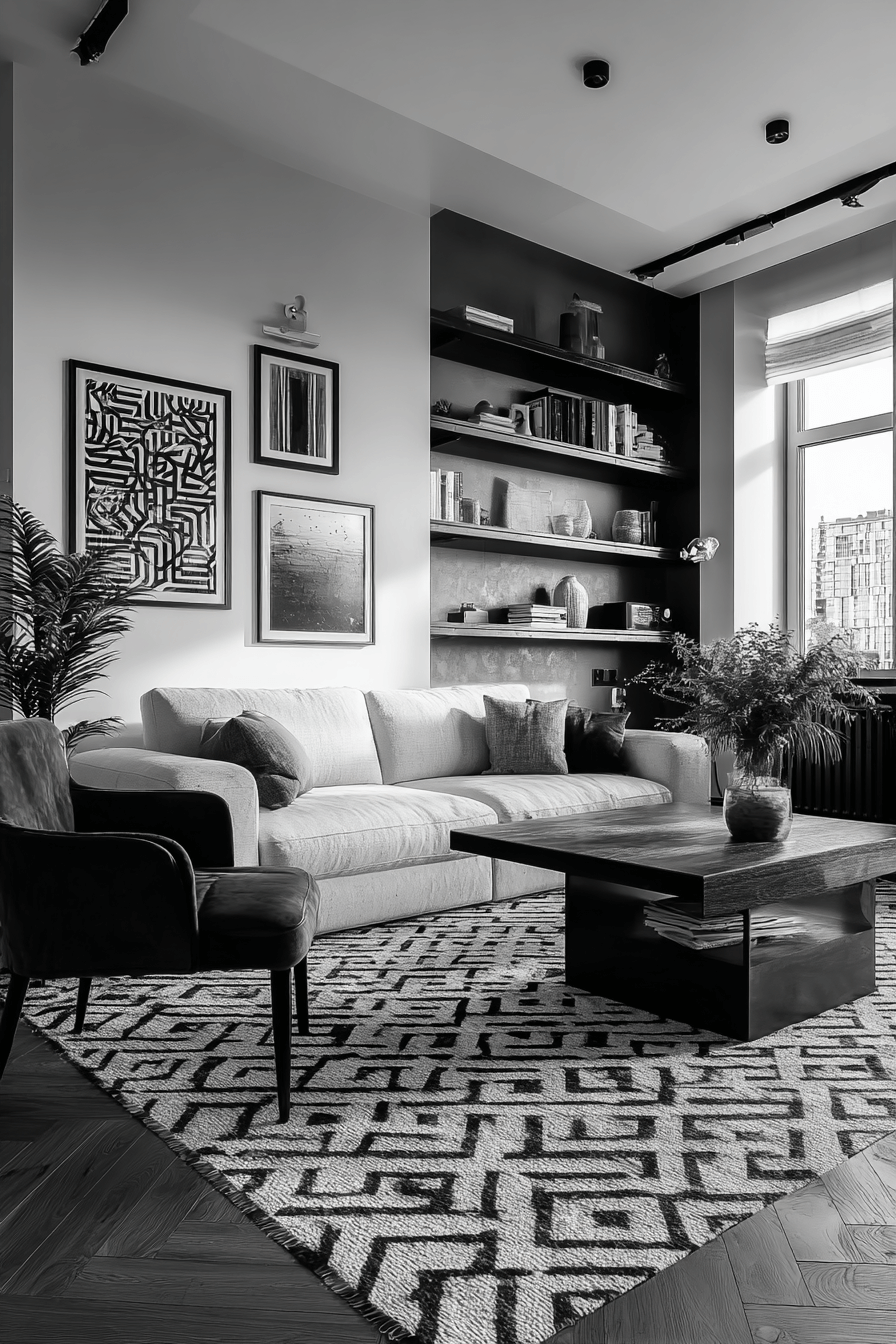 5 modern monochrome apartment flow