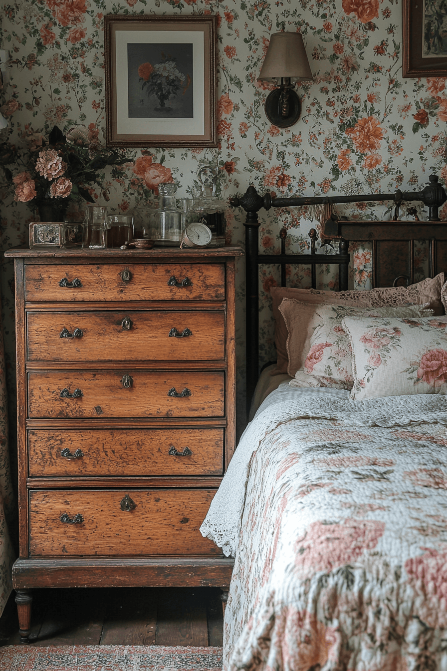 5 patinated wood storage