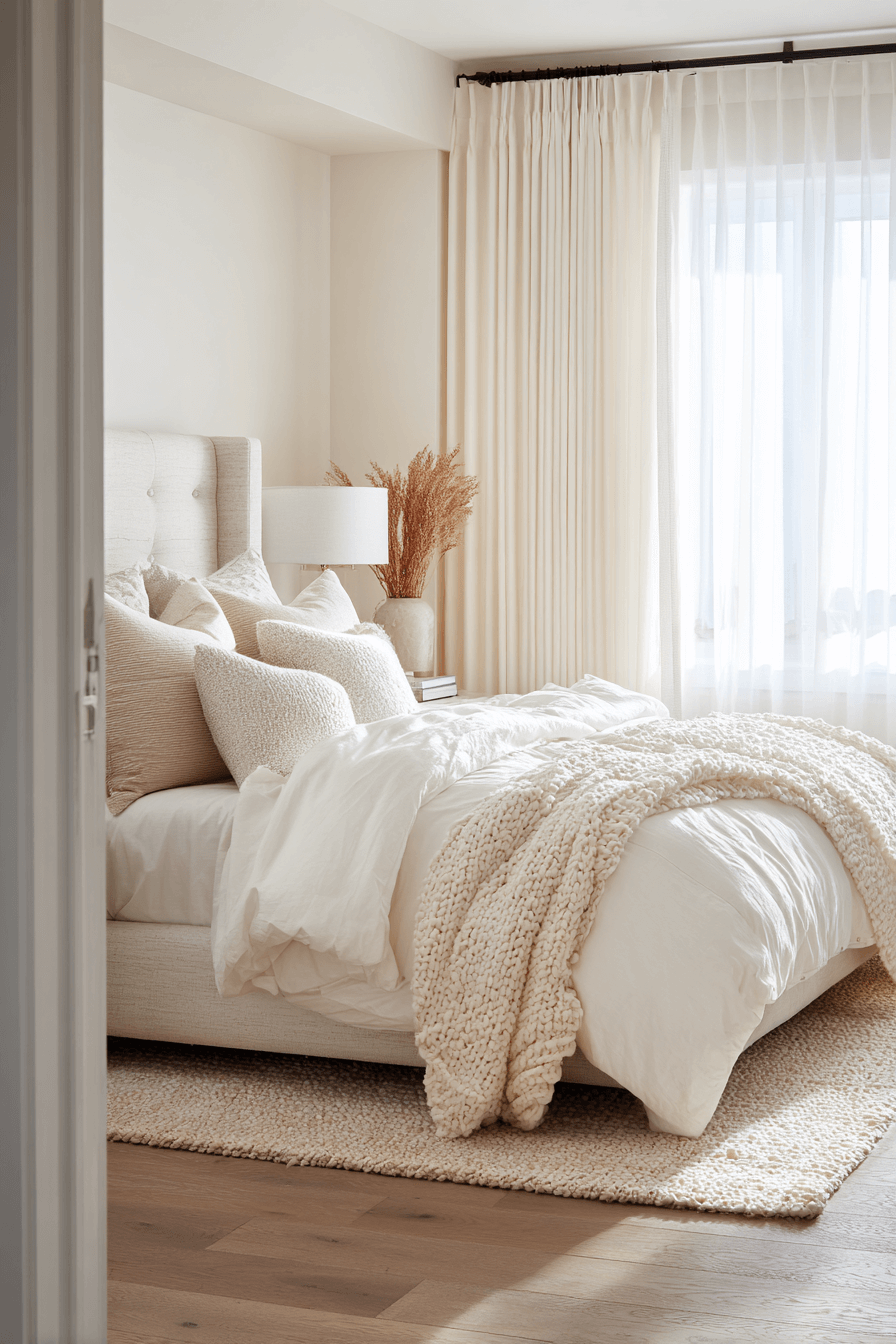 5 soft ivory light filled bedroom