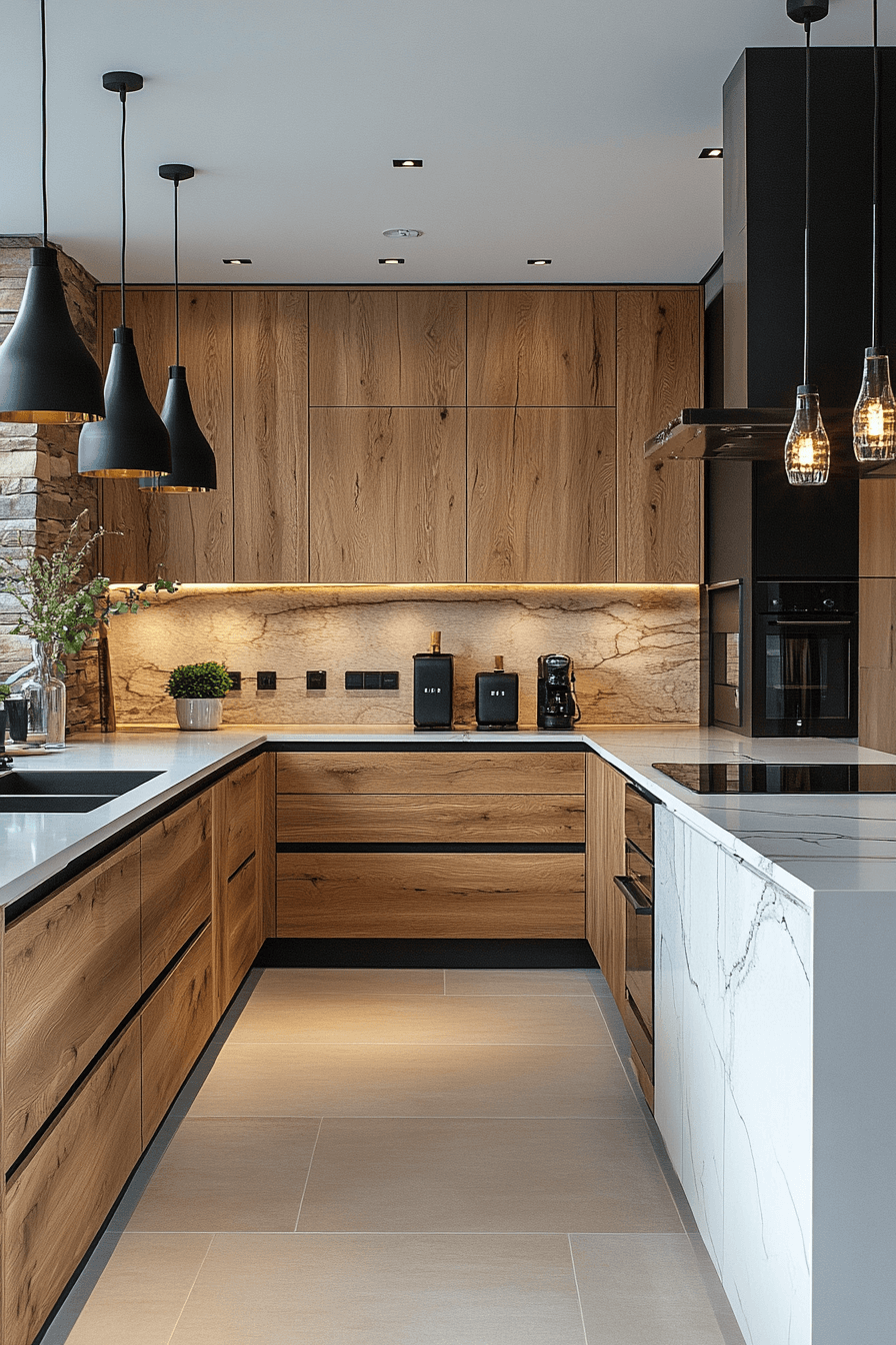 6 black accent hickory style