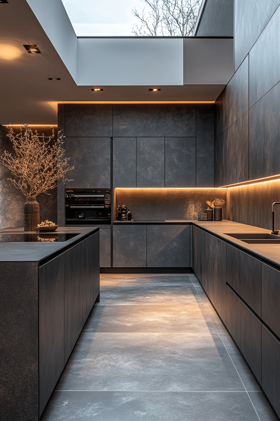 6 minimal dark grey kitchen