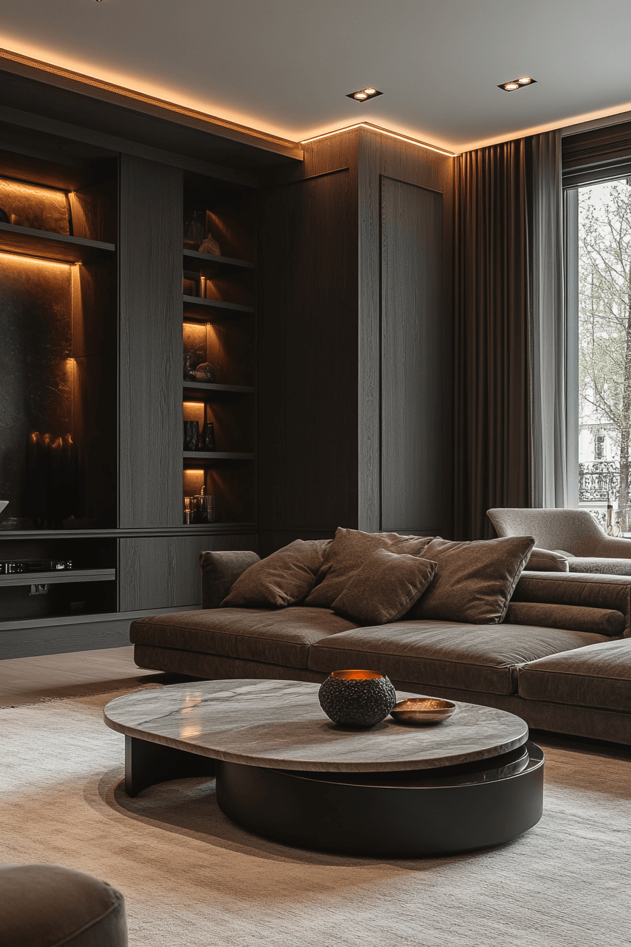 6 soft modern charcoal living room