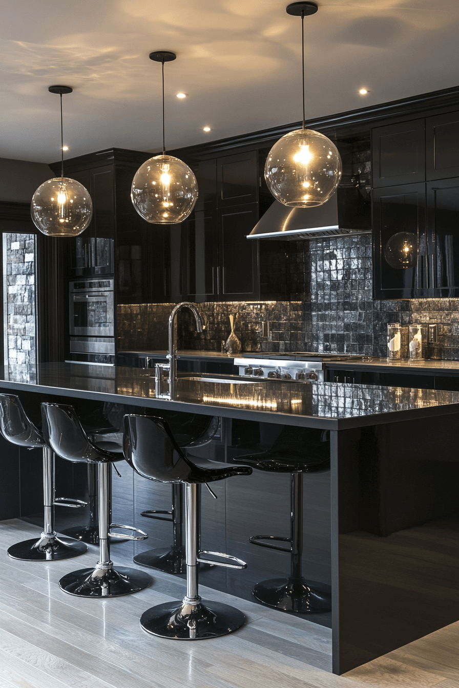 7 glossy charcoal kitchen pop