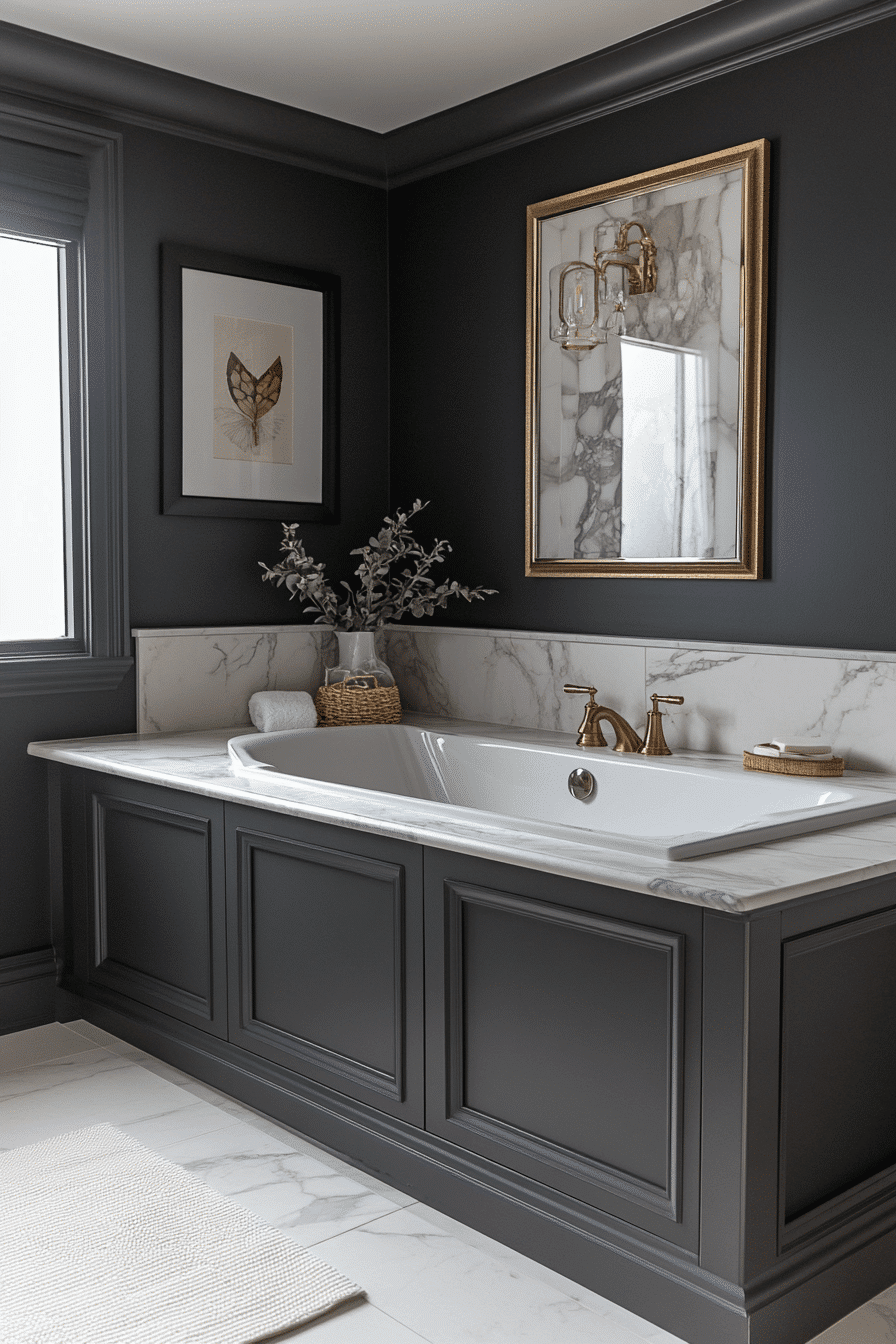 7 luxe charcoal bathroom feel