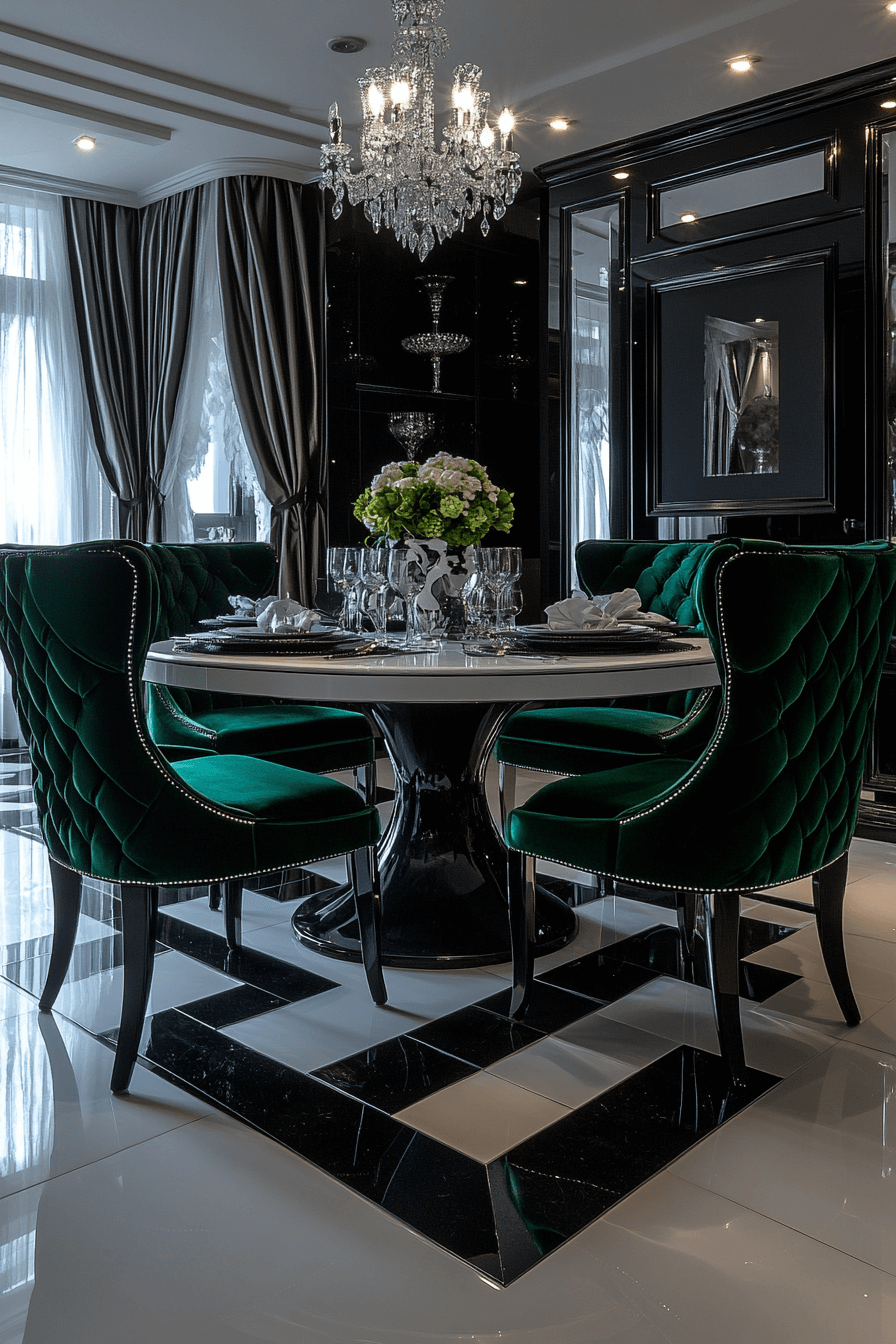 7 monochrome geometry dining