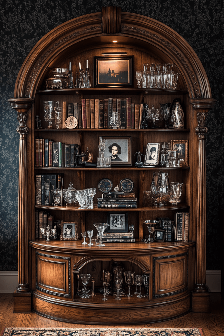 7 victorian crowned display shelf