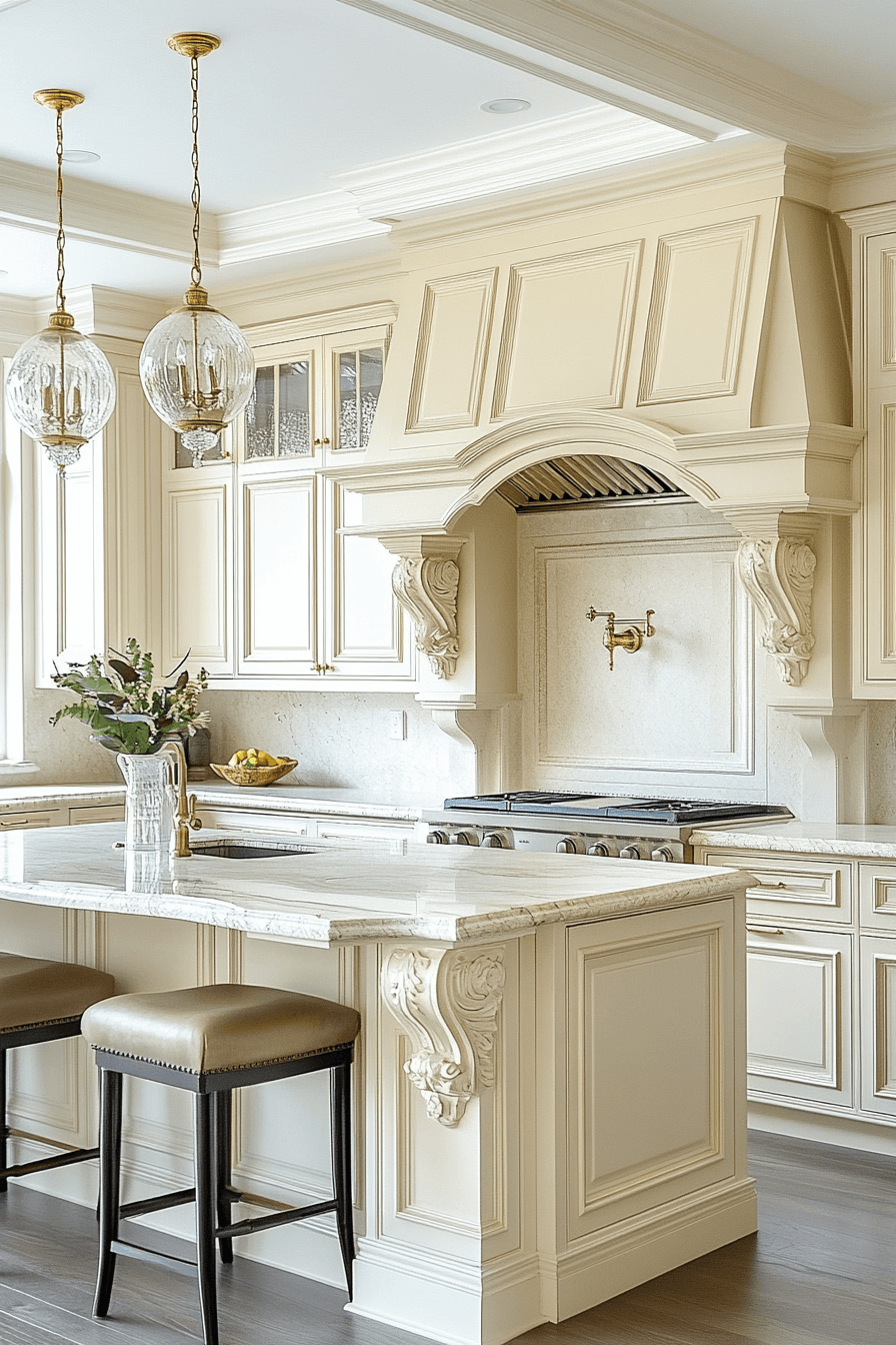 8 cream toned classic cabinetry