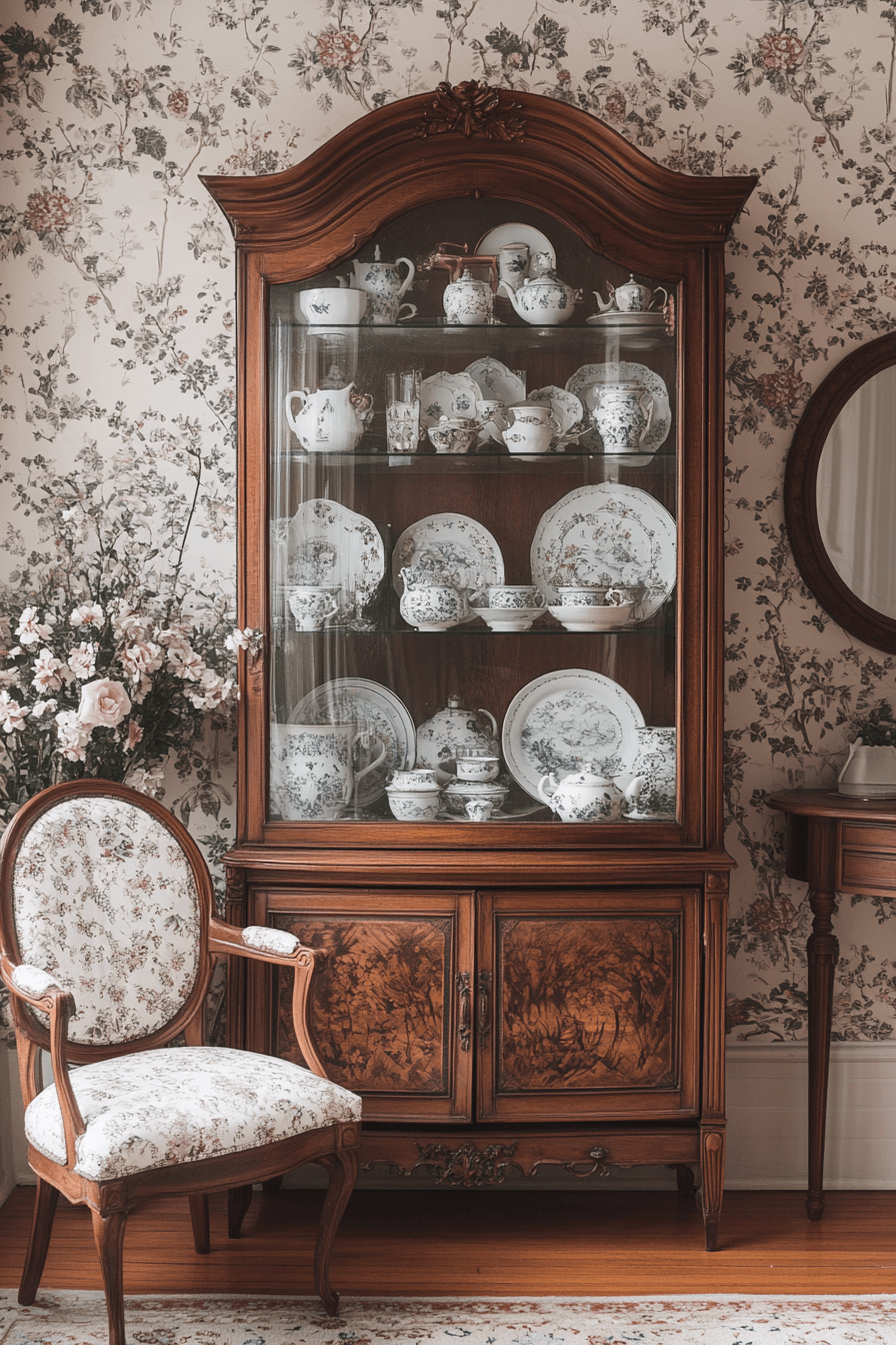 8 ornate display hutch