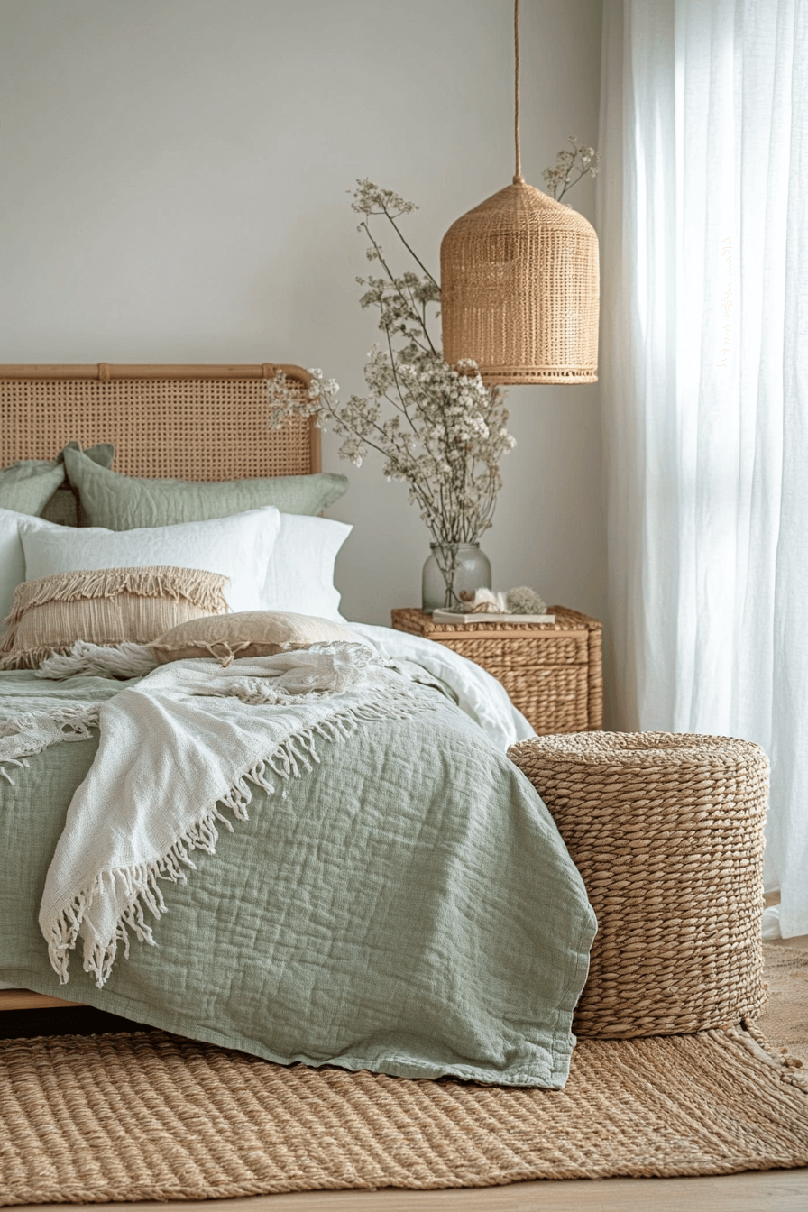 8 woven earthy green charm