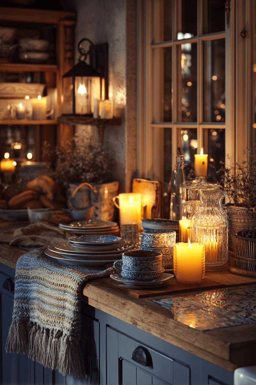 9 candlelit cozy kitchen