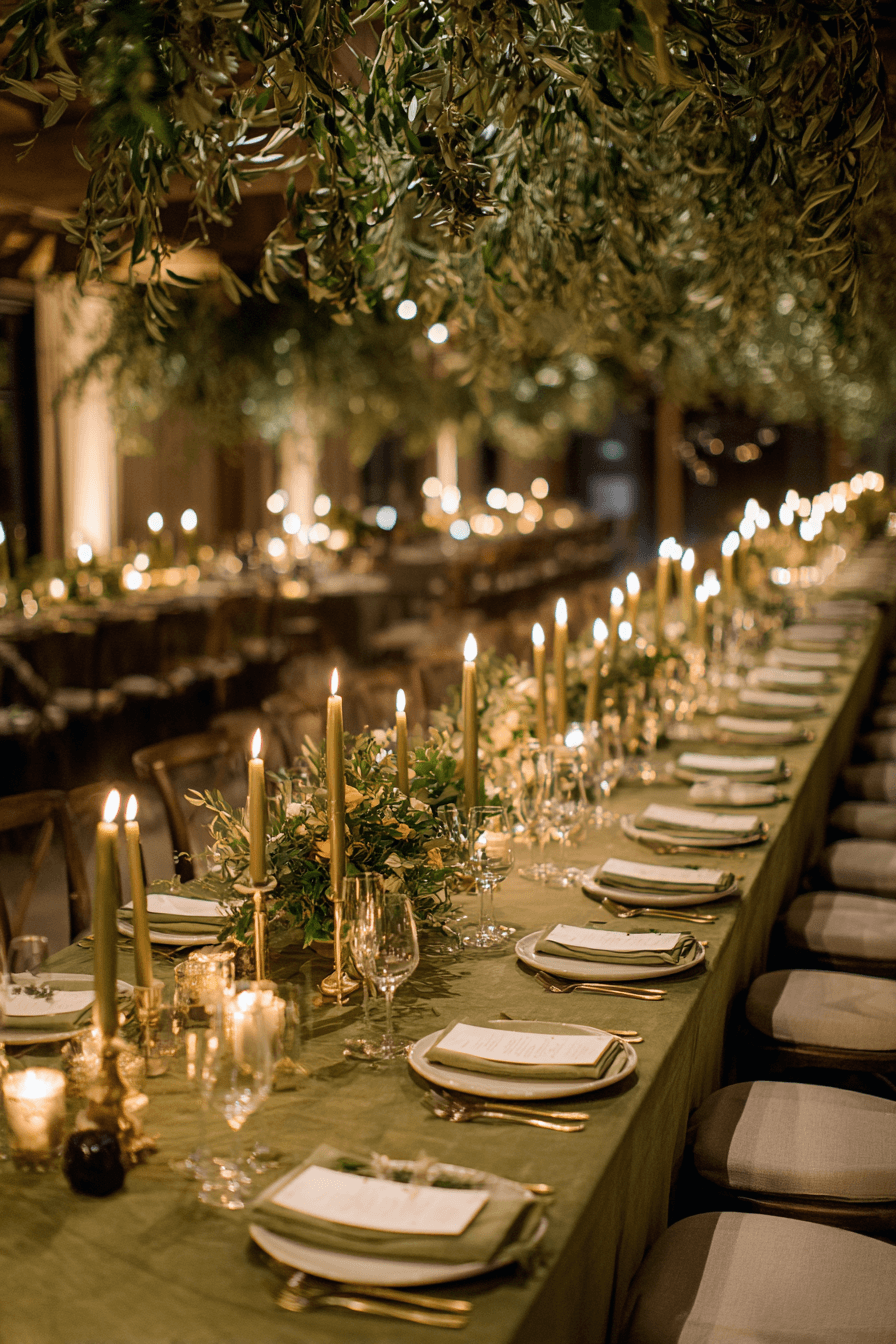 9 twilight olive candlelight wedding