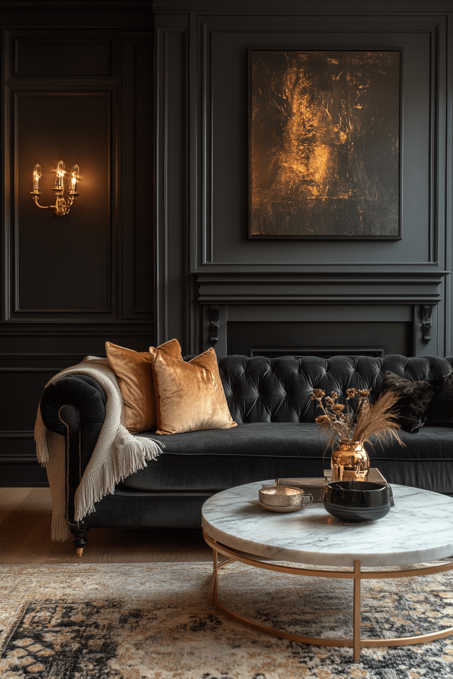 Refined Modern Charcoal Living Room 1