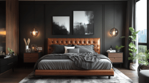 dark grey bedroom
