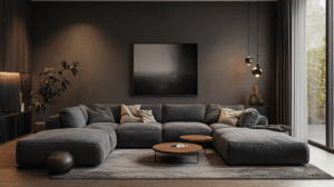 dark grey living room