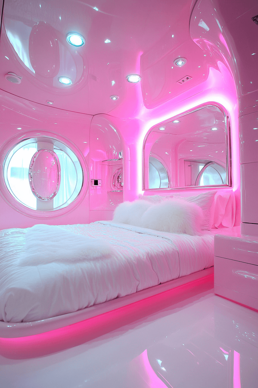 1 bold pink statement bedroom