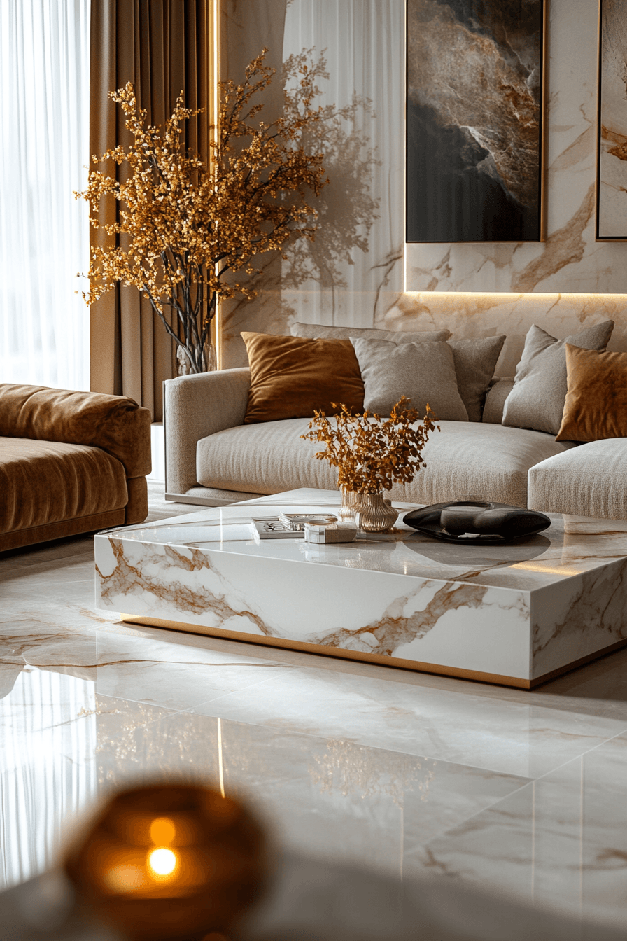 1 marble feature statement lounge