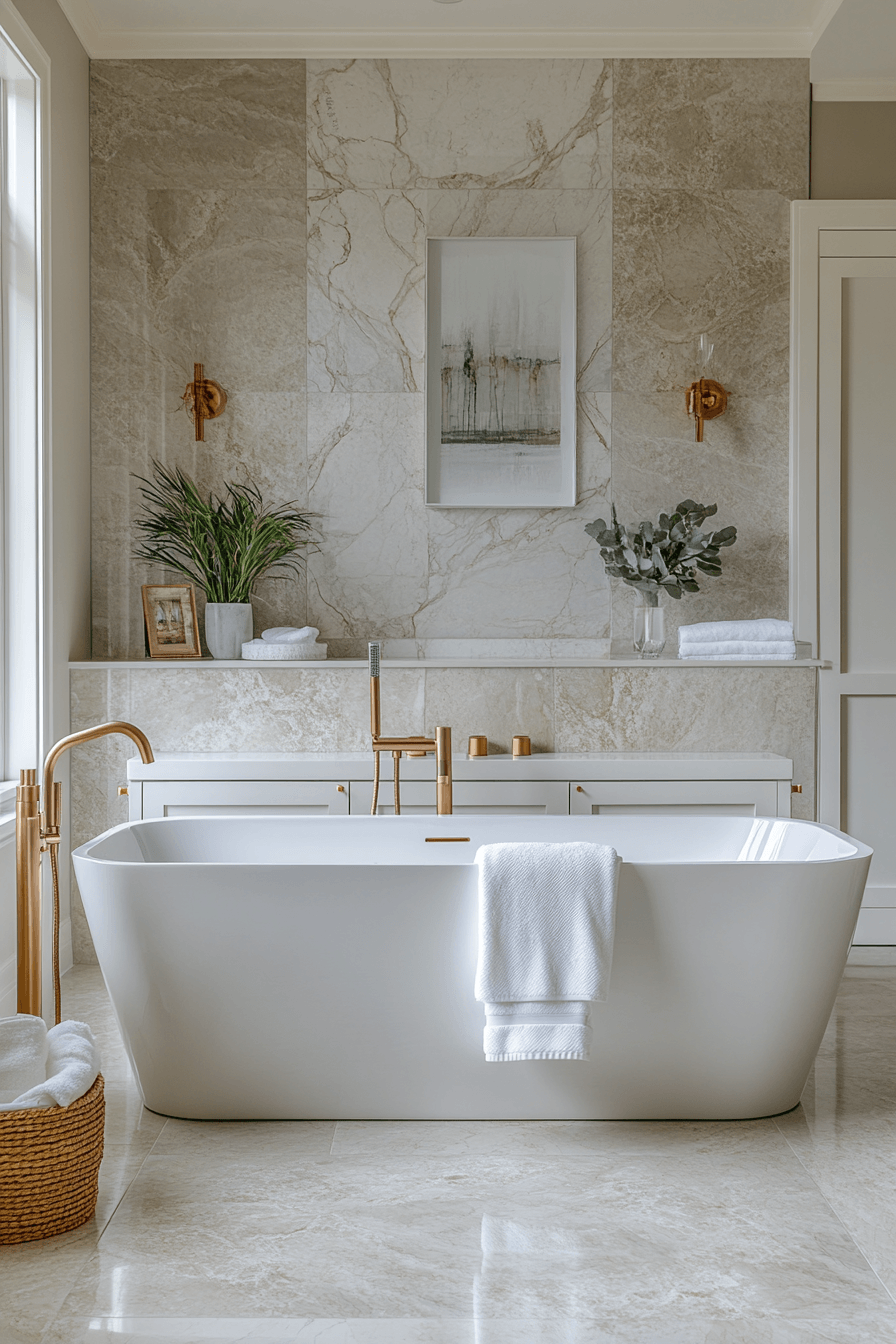 1 marble wrapped bathroom retreat