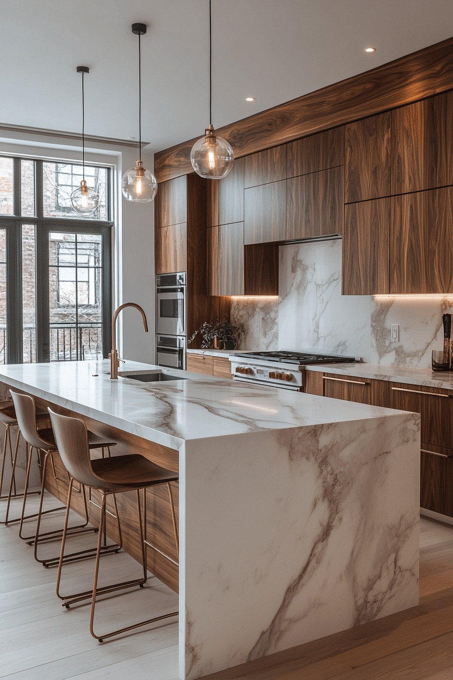 1 seamless marble kitchen showcase