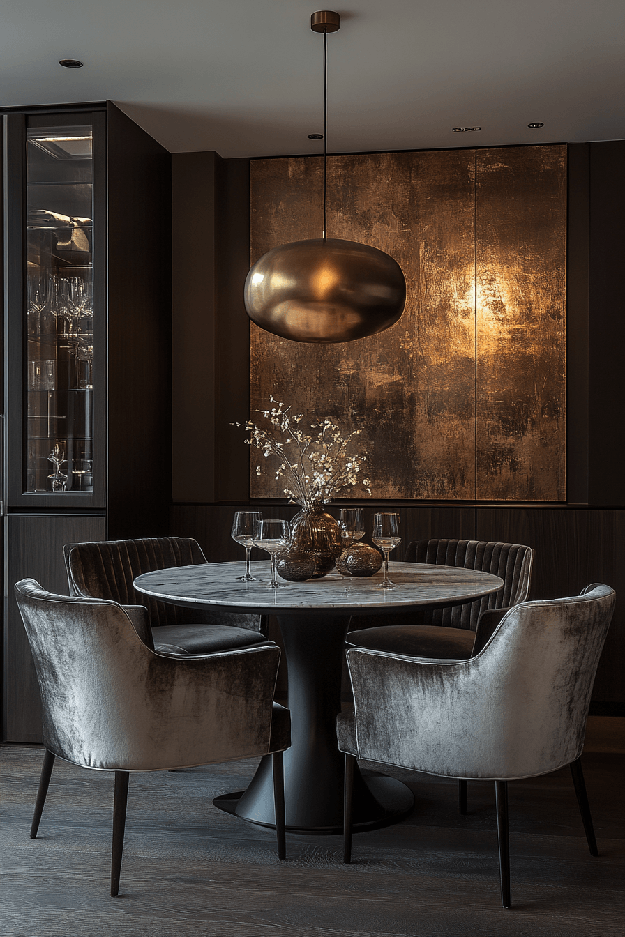 1 velvet luxe dining corner