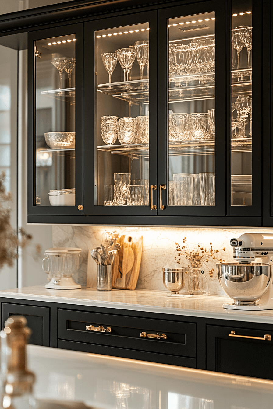 10 illuminated glass kitchen display