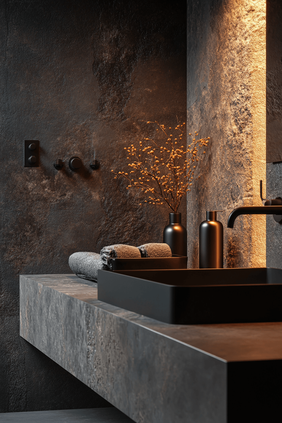 12 natural stone bathroom mood