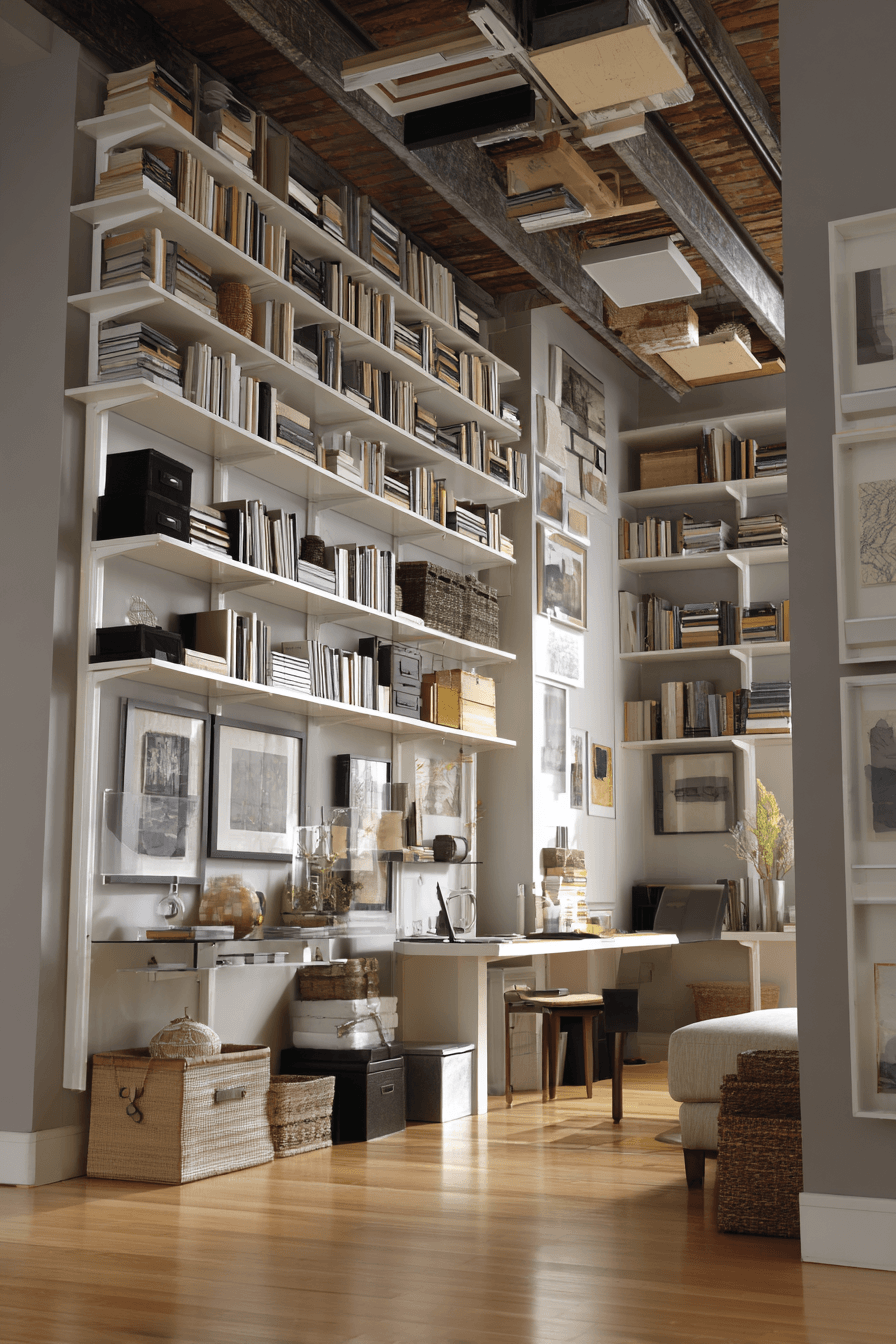 13 full wall shelf system