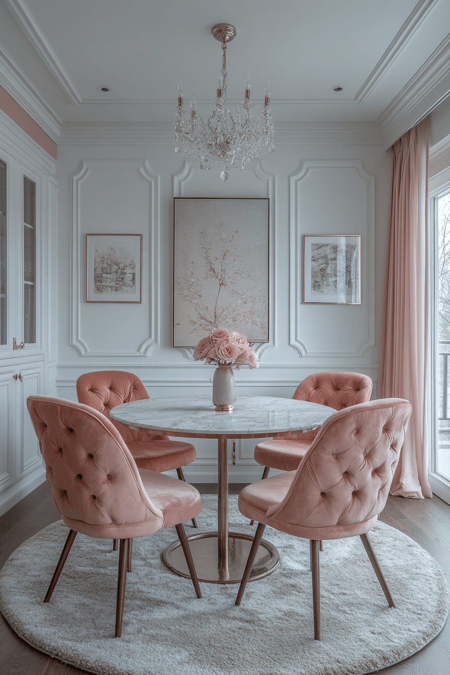 14 blush stone dining elegance