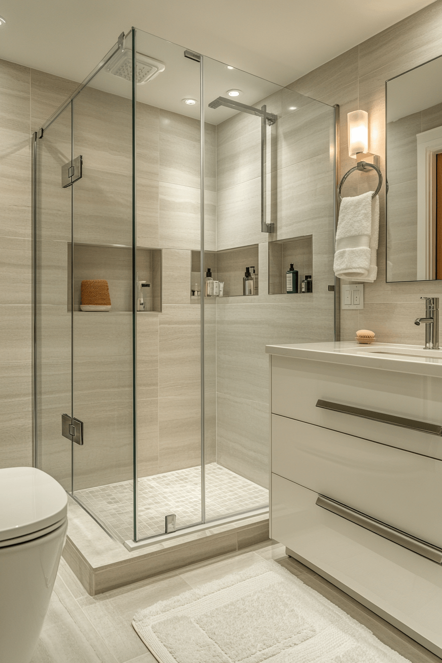 14 seamless glass shower zone