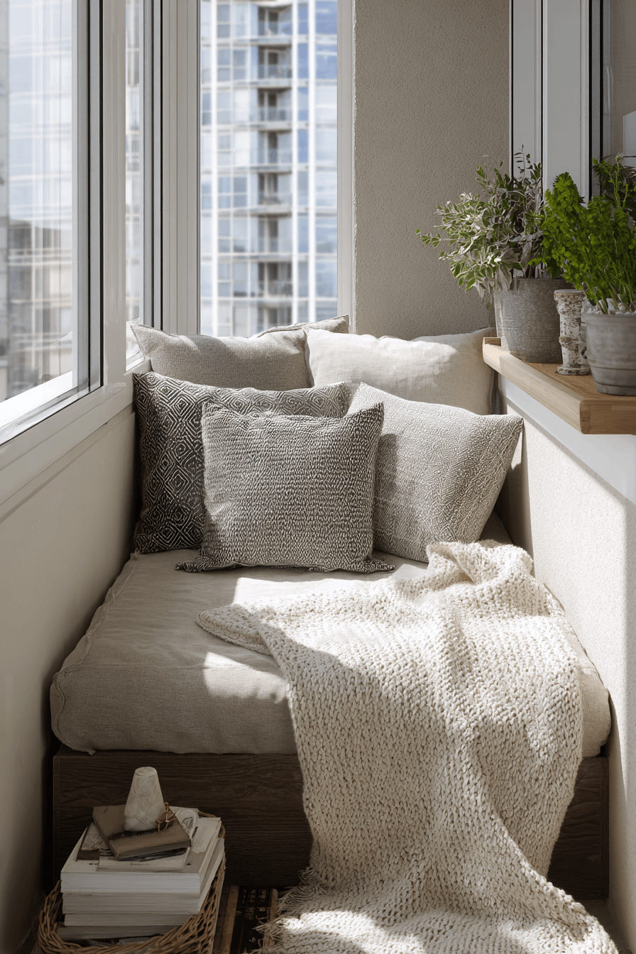 16 cushion styled balcony seating