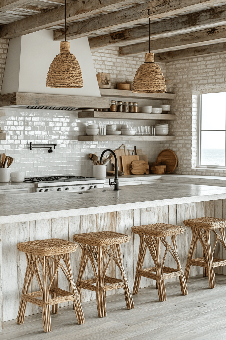 16 layered finish coastal kitchen