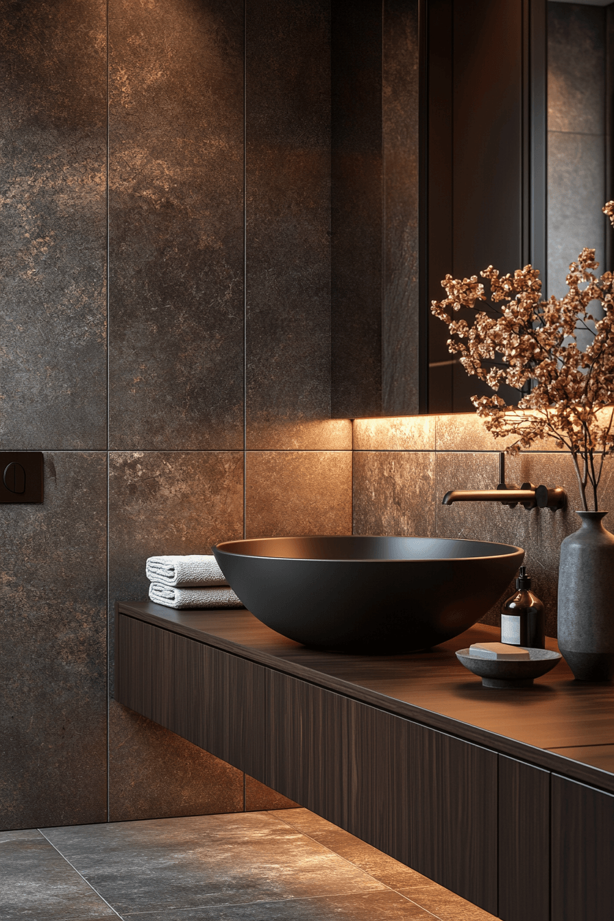18 mixed texture bathroom interior