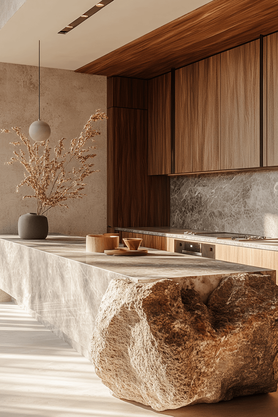 18 stone detail elevated kitchen