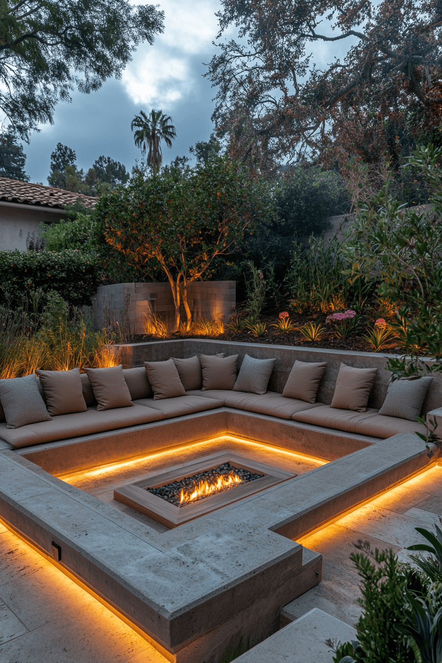 18 sunken lounge backyard feature