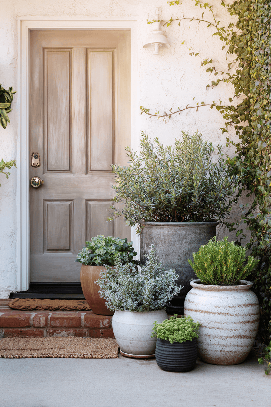 19 styled planter porch setup